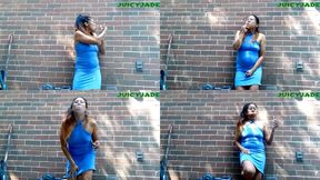 Petite fit Asian model Smoking and Coughing outdoors volume 44 Non Nude ****mp4****