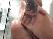 Lawrence London washing hole in shower