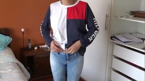 My wife masturbates in front of her best friend'_s son and asks him to jerk off and cum on her hairy pussy