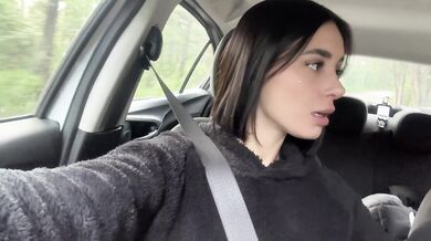 TikToker Camnair Chokes Gagging Cock For Highway Ride Cum Gush