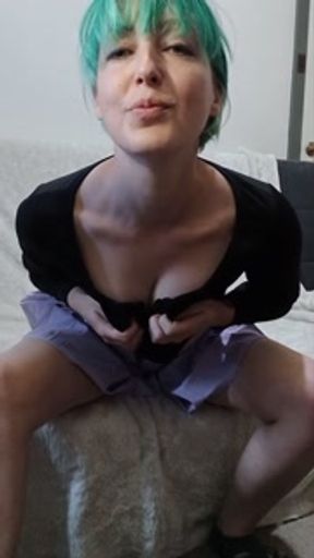 Body tease in pleated mini skirt &amp; black crop dance &amp; show off for you