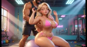 Topless Blonde Gym Slut Obedient Workout Training