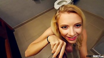Young blonde with nice ass Riley Star gets her pussy pounded POV by big black cock