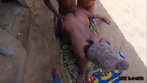 Village ameatur in the kitchen with two long dick