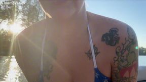 Lola Maverick pisses off the boat public with her huge breasts