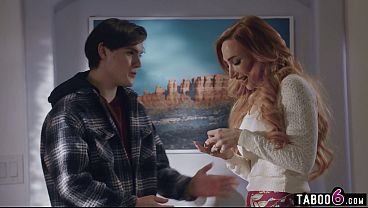 Widowed MILF with big tits and a sexy redhead gets comfort from her teen