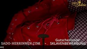 The Complete Submission to a Dominant Mistress in a Short Dress and Nylons