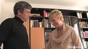 Old German granny fucks her cock ring husband