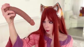 [Wolf and Spice - Holo] Cosplay babe with big ass in solo with dildo