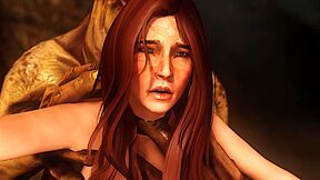 Slutty 3d Aela Feels Monster Cocks In Her Belly