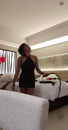 Real femdom session with mistress DominaFire part 1