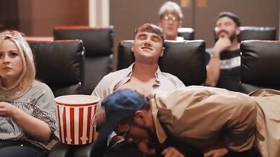 Michael Boston & Dante Colle fuck in cinema with their mate