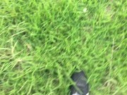 TINY WHITE ANKLE SOCKS - AMAZING TICKLE TOOL PICKED UP WHILE WALKING - MANLYFOOT - 🪶 🦶