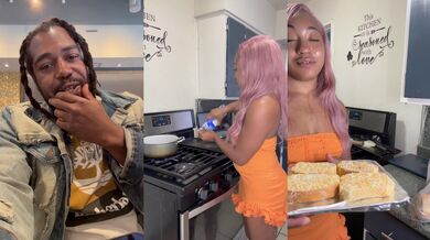 EP 9 What’s for dinner with Fijii Lobster and Shrimp Pasta cooking sex hot ebony
