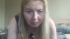 Solo masturbation video with my tight creamy pussy riding that big white cock