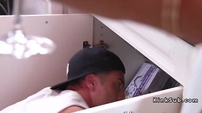 Chesty brunette tran anal fucks plumber
