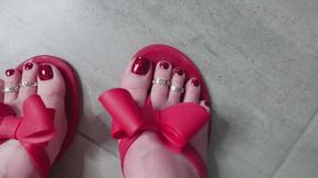 *1280x720* Glittery Red Toenails and Toe Rings JOI MP4