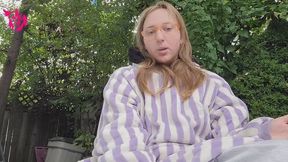 Smoking Slims in the Garden in Poncho
