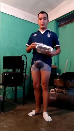 Jesus in boxers touching his penis and throws his Wii on the floor