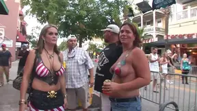 Sultry Curves & Perky Boobs Displayed Boldly by Slutty Babes Outdoors