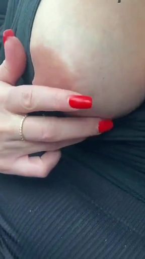 Stepmom shows her big tits in taxi   Clip 1