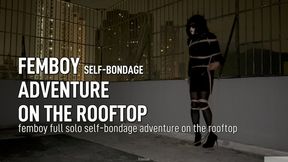 Femboy Self-bondage Full-body: Adventure on the Rooftop