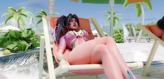 Psylocke enjoys a nice day at the Beach