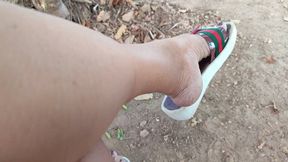 This is how you see my feet holding flip flops hanging from them (1)