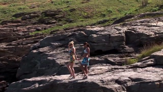 Best Holiday of their lives she said: Big Tits Lesbian Mayhem Outdoors