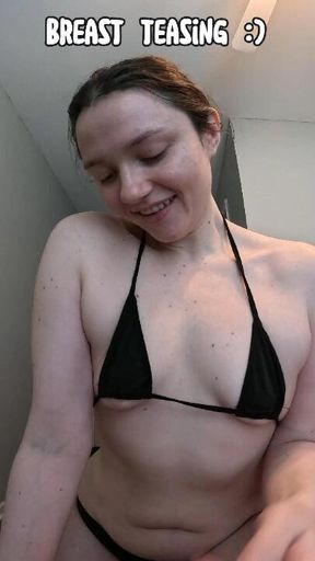 Teasing Tiny Tits in Teeny Bikini