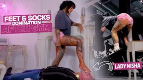 After the gym, my socks and feet will be licked! (Foot Domination with Lady Nisha) - 4K UHD Mp4