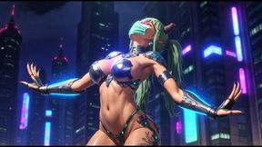 Cyberpunk girls dance (Ai animation)