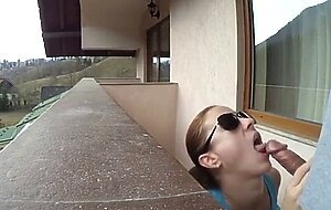 Amateur Quick Sex in the Balcony of a Hotel Room in Holiday