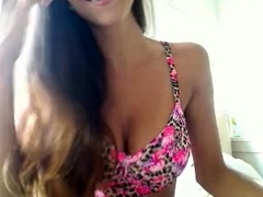 Big boob brunette masturbates on webcam