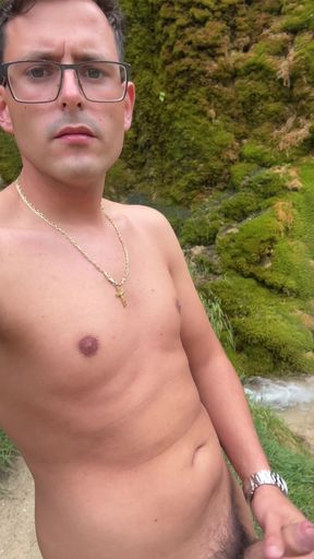 Stunning moment from &quot;German twink masturbates his smelly cheese-smeared penis outside until he cums&quot;