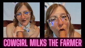 Cowgirl Milks the Farmer