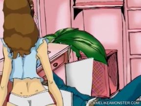Hentai anime dare to suck and fuck with a plumber