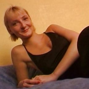 An attractive French blonde fucked on the bed