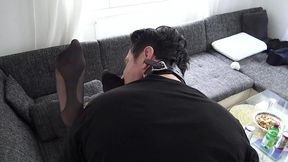 classic stockings foot worship and sock sniffing of kelly