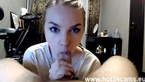 blue-eyed blonde sucks a dick in front of the webcam hot24cams eu