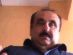 Fat Turkish Grandpa Strokes His Cock