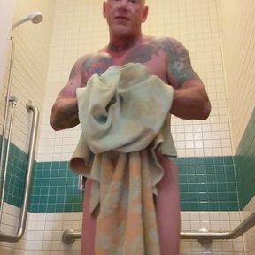 Hot military man shower