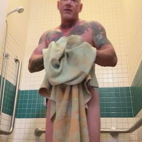 Hot military man shower