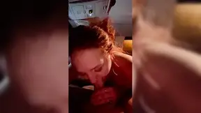 My neighbors redhead wife sneaks out at night to my truck and gives me an amazing blowjob