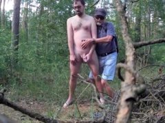 Daddy Caught Stroking in the Woods