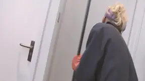 Blonde cleaning girl receives fucked in the shower