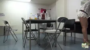 Asian woman pleasures herself before getting railed erect