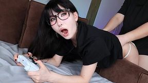 WMAF Nerdy Asian babe wanna feel my big white cock in her ass