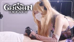 Handjob Edging Genshin Impact Fischl Cosplayer get Fucked, Asian Hentai Shemale Cosplay 4