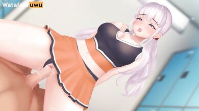 Cheerleader gets pounded raw in hardcore hentai game